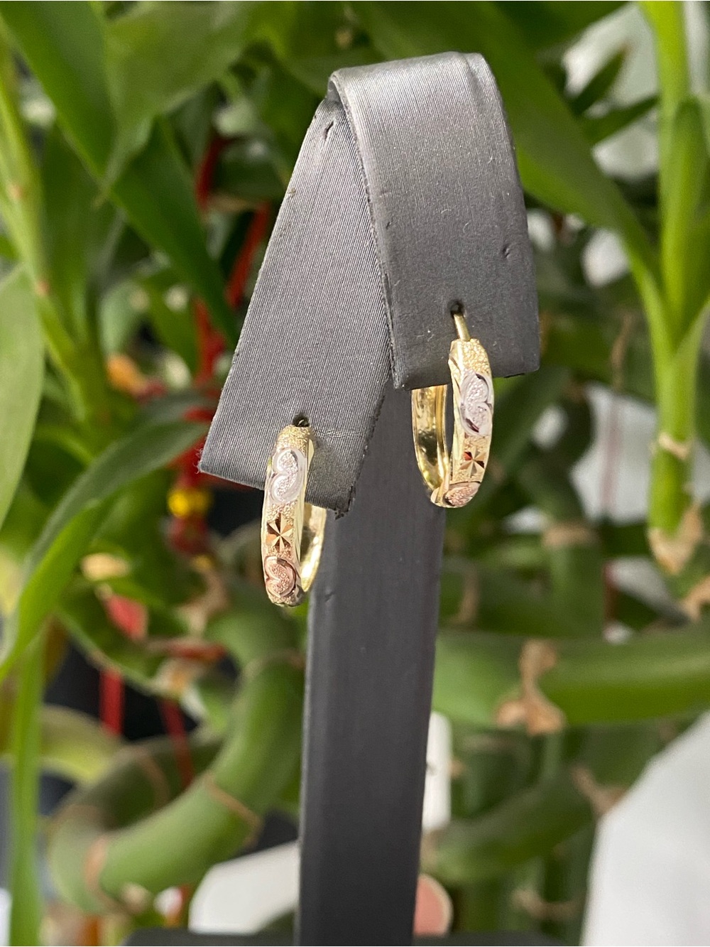 14K Tri-color Gold Hoop Earrings
